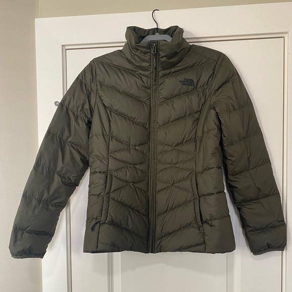 The North Face Down Puffer Jacket - 550 Fill Power Women’s Size Large Army Green - Picture 1 of 6